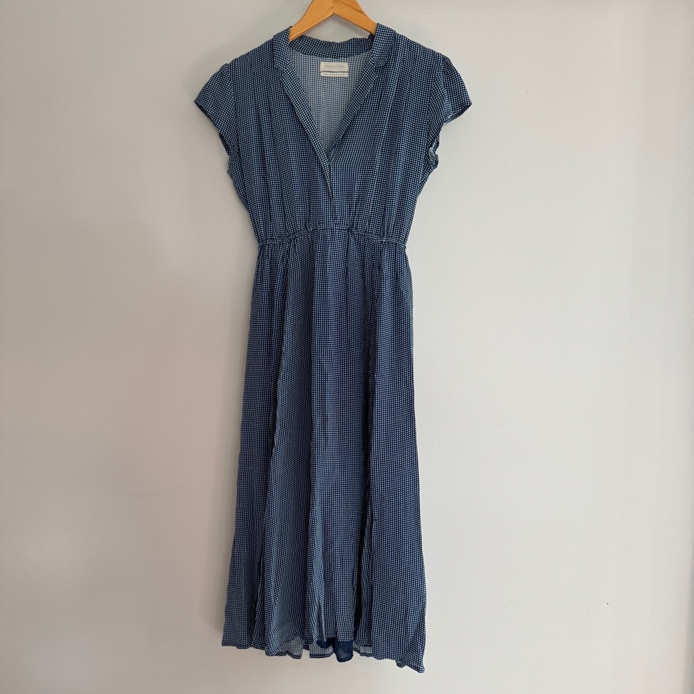 Urban Outfitters Blue and White Printed Midi Dress